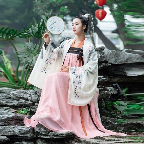 costume chinois hanfu rose