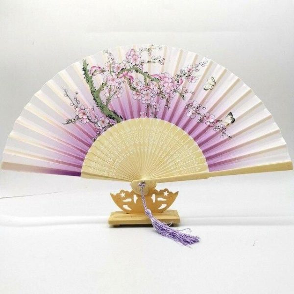 Éventail Chinois Estampe Cerisier