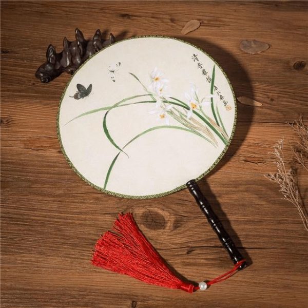 Éventail Chinois Rond Fleurs
