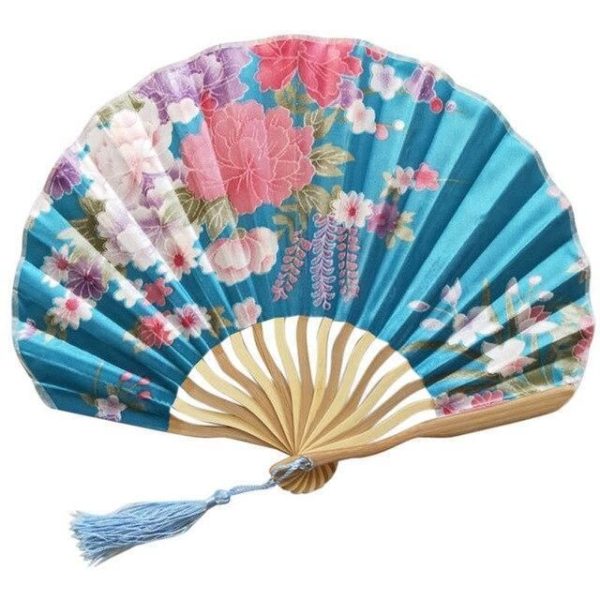 Éventail Chinois Ondulé Bleu
