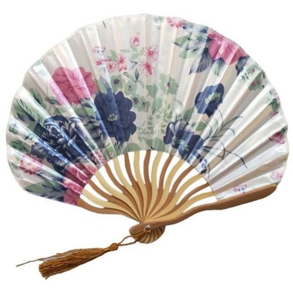 Éventail Chinois Ondulé Fleuri
