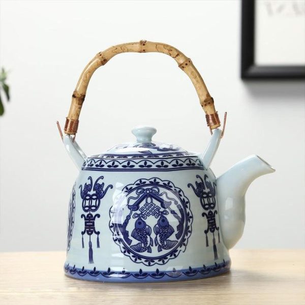 Grande Théière Traditionnelle Chinoise En Porcelaine
