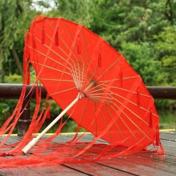 Ombrelle Chinoise Rouge Rubans
