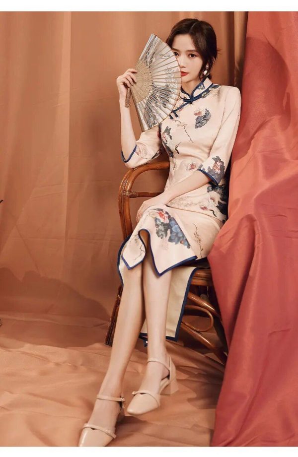 Robe Chinoise Petites Feuilles