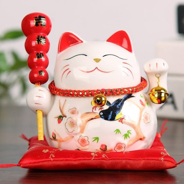 Statue Chat Chinois en Céramique