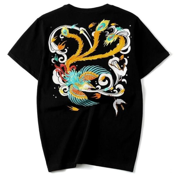 T-Shirt Chinois Phénix Brodé
