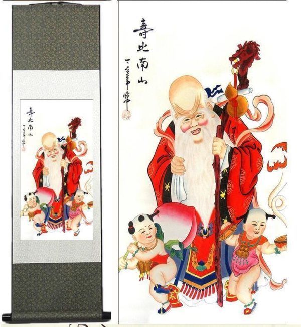 Tableau Chinois Dieu de la Longévité