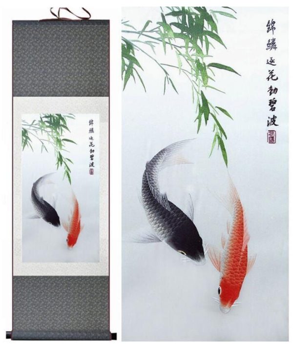 Tableau Chinois Poissons Rouges