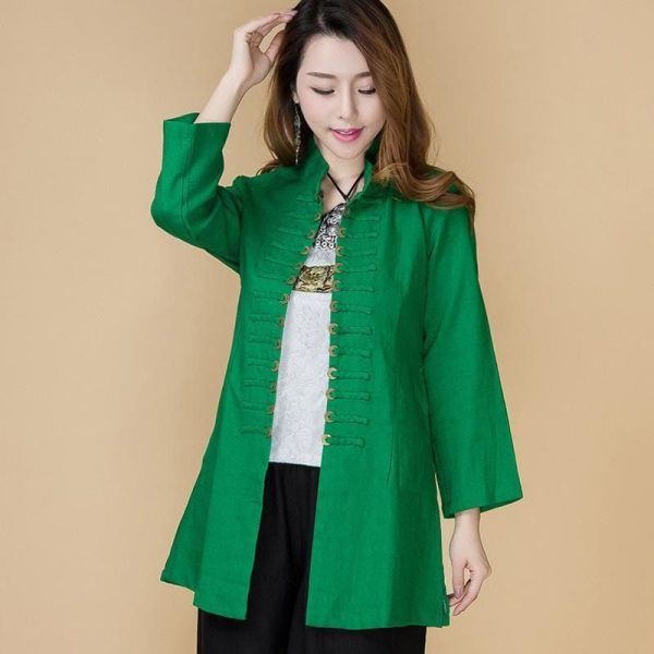 Veste Chinoise Femme en Coton