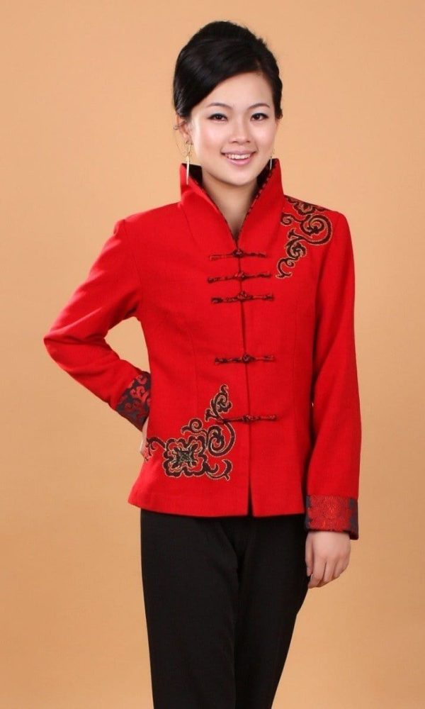 Veste Chinoise Femme Rouge