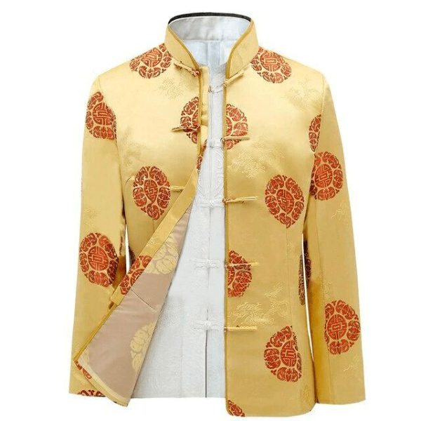 Veste Chinoise Homme Jaune