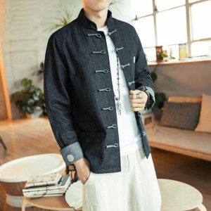Veste Chinoise Homme Unie