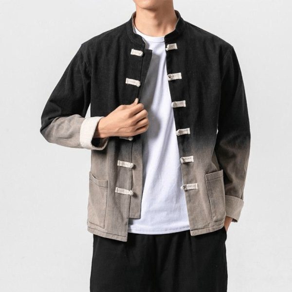 veste chinoise pour homme à effet délavé